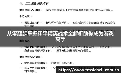 从零起步掌握和平精英战术全解析助你成为游戏高手